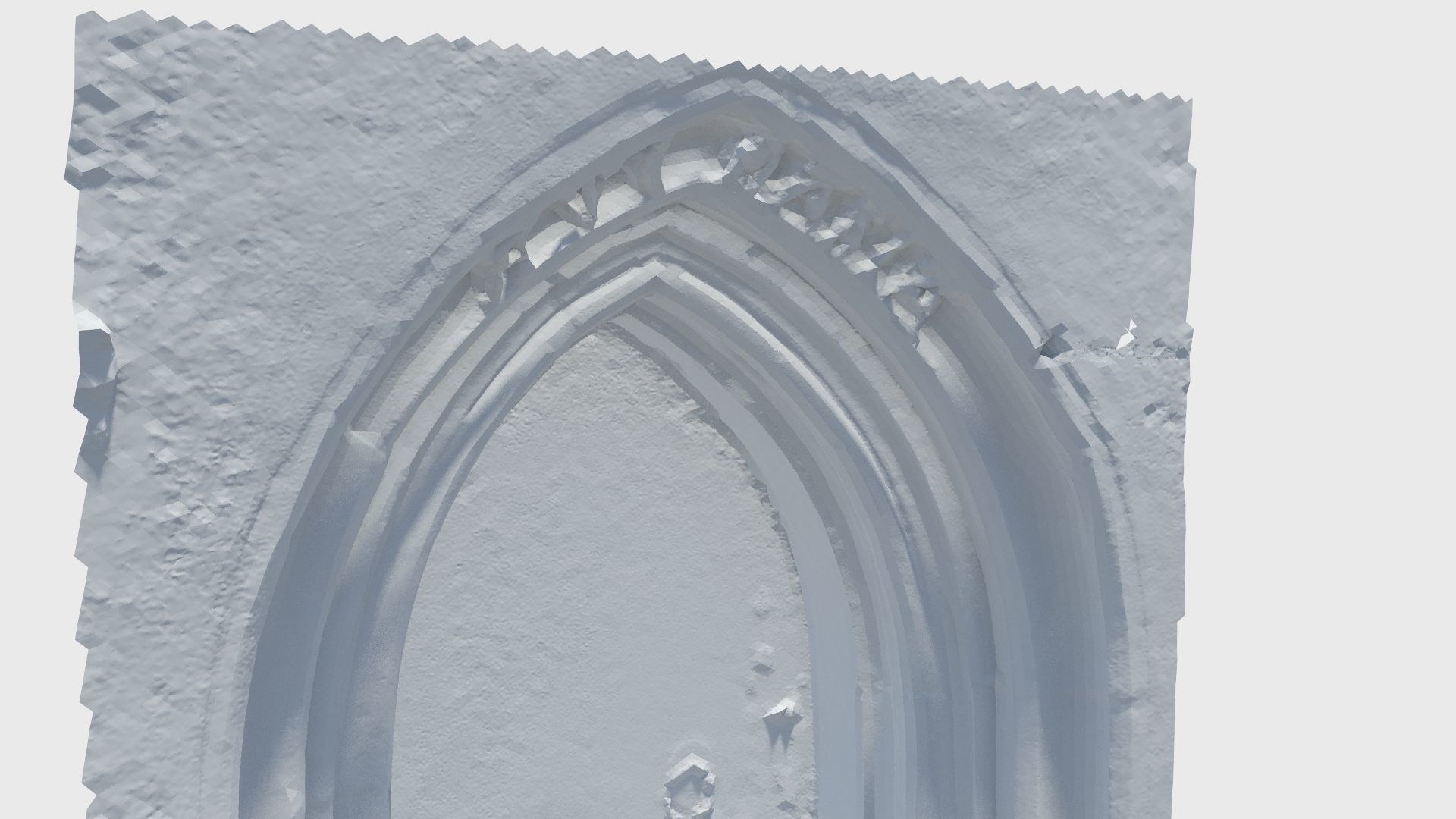 Medieval gothic chapel door portal Low-poly 3D model_37
