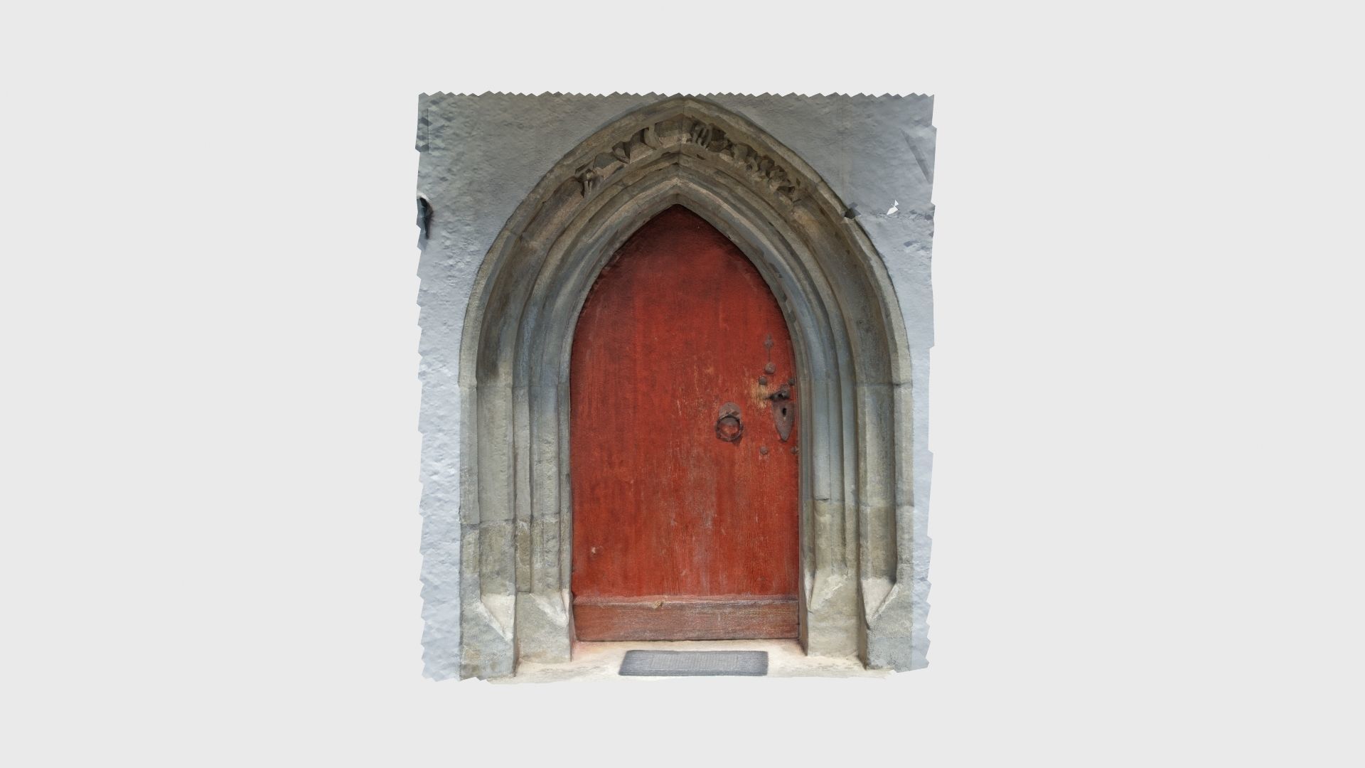 Medieval gothic chapel door portal Low-poly 3D model_24