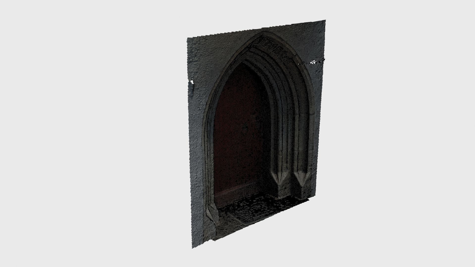 Medieval gothic chapel door portal Low-poly 3D model_14