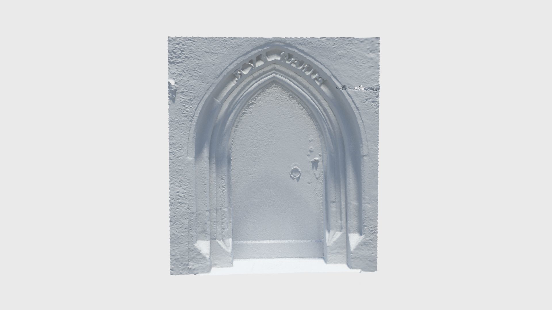 Medieval gothic chapel door portal Low-poly 3D model_12