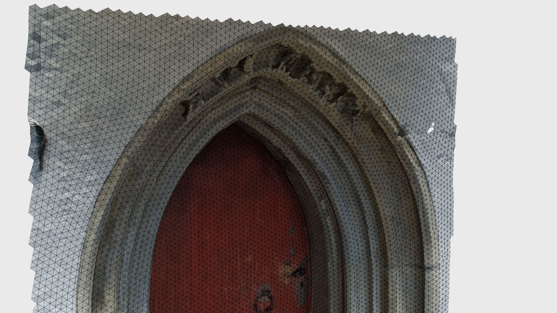 Medieval gothic chapel door portal Low-poly 3D model_31