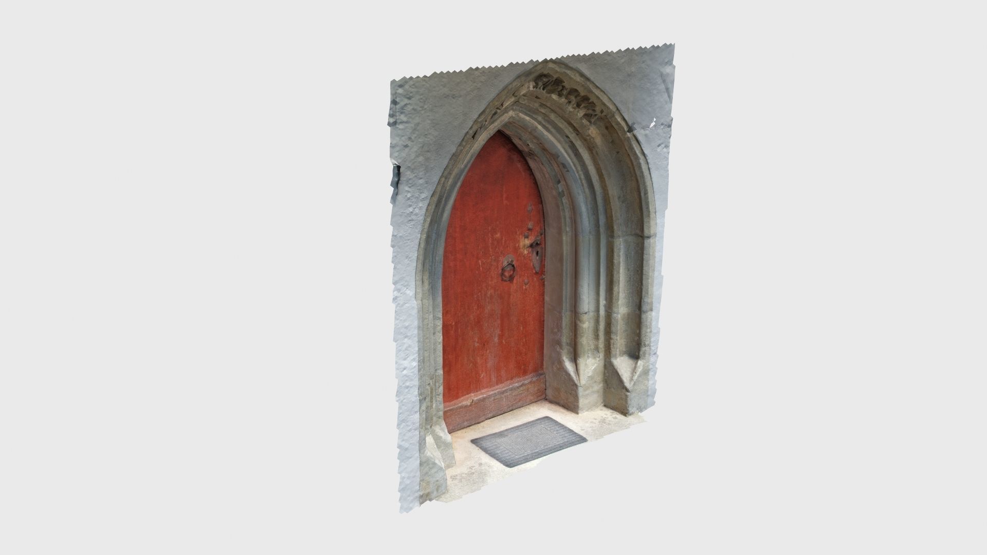 Medieval gothic chapel door portal Low-poly 3D model_20