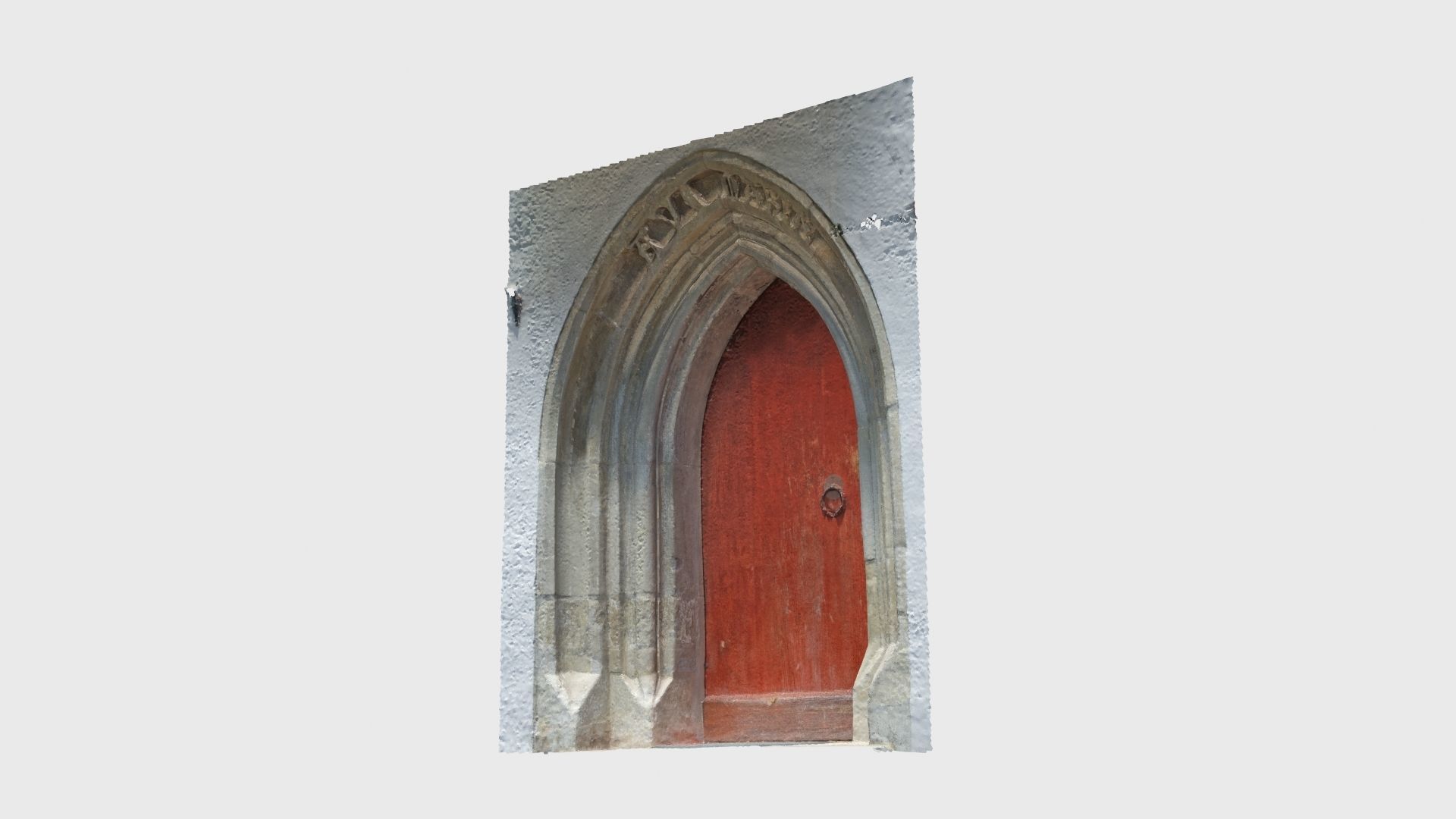 Medieval gothic chapel door portal Low-poly 3D model_5