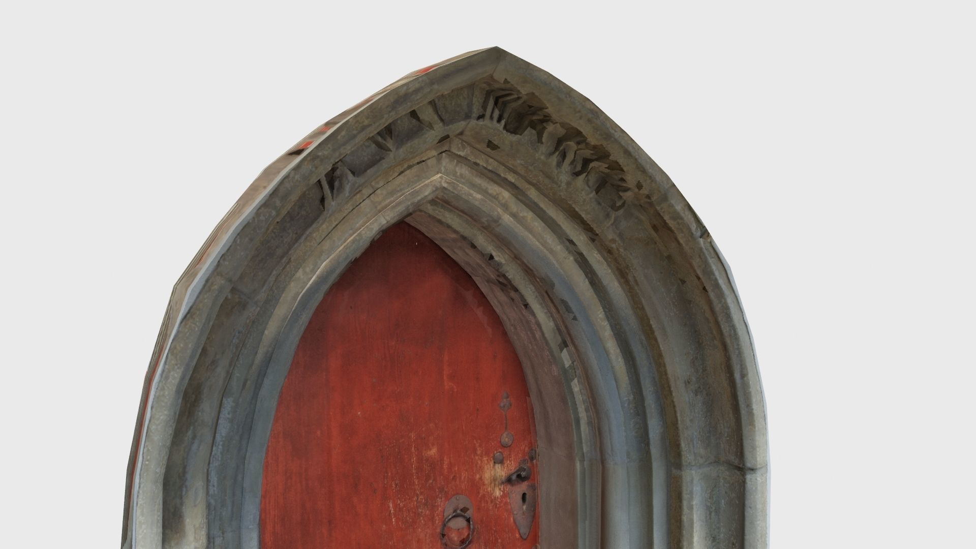 Medieval gothic chapel door portal Low-poly 3D model_43