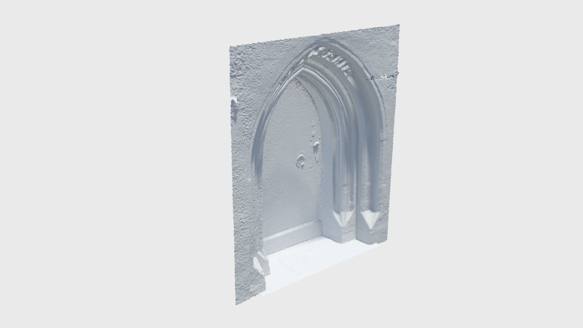 Medieval gothic chapel door portal Low-poly 3D model_8