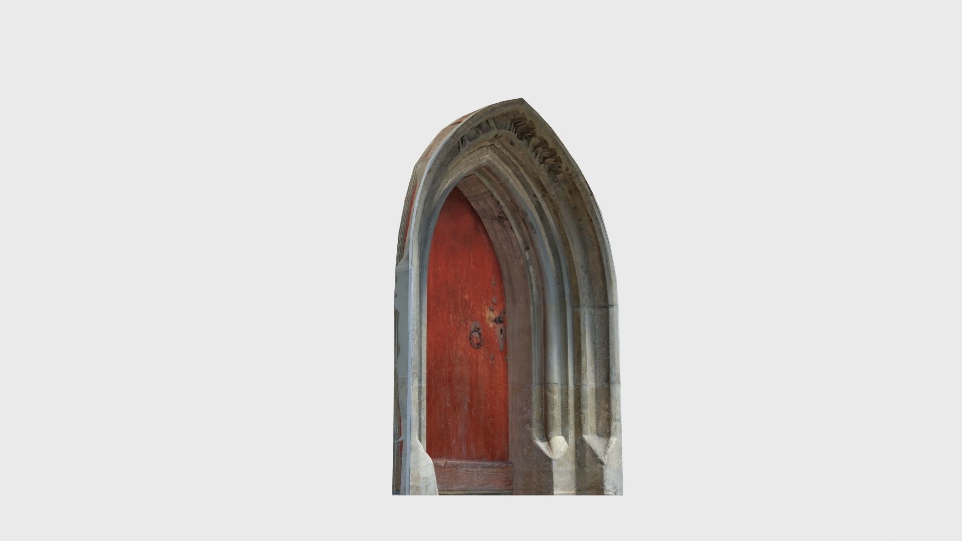 Medieval gothic chapel door portal Low-poly 3D model_41