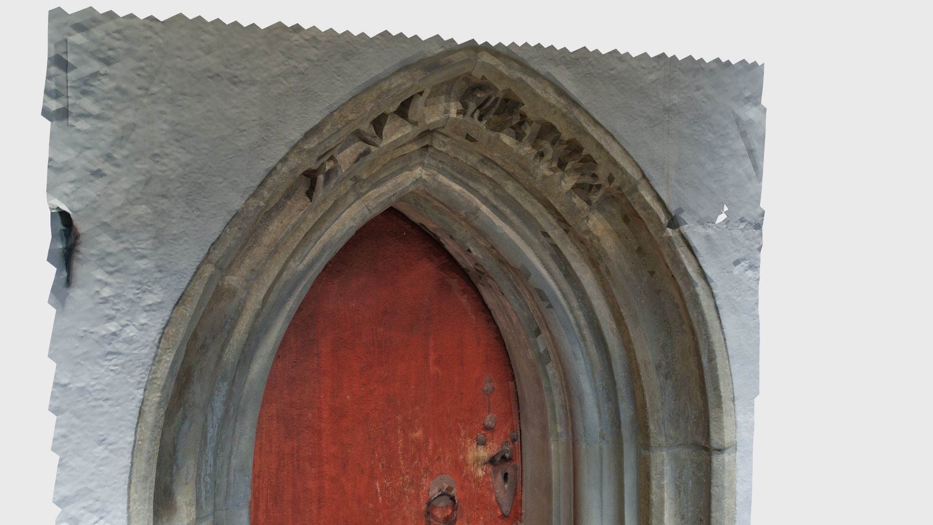 Medieval gothic chapel door portal Low-poly 3D model_25