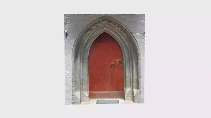 Medieval gothic chapel door portal