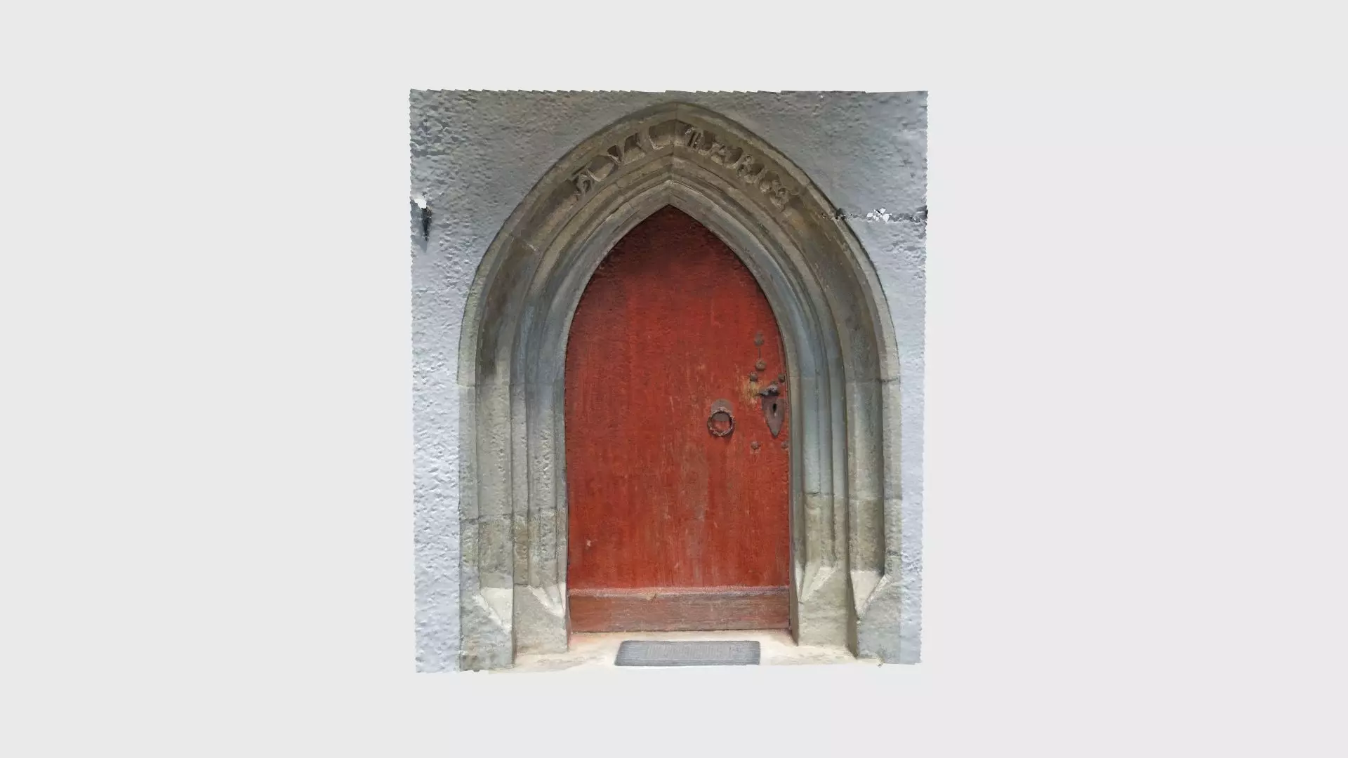Medieval gothic chapel door portal Low-poly 3D model_0