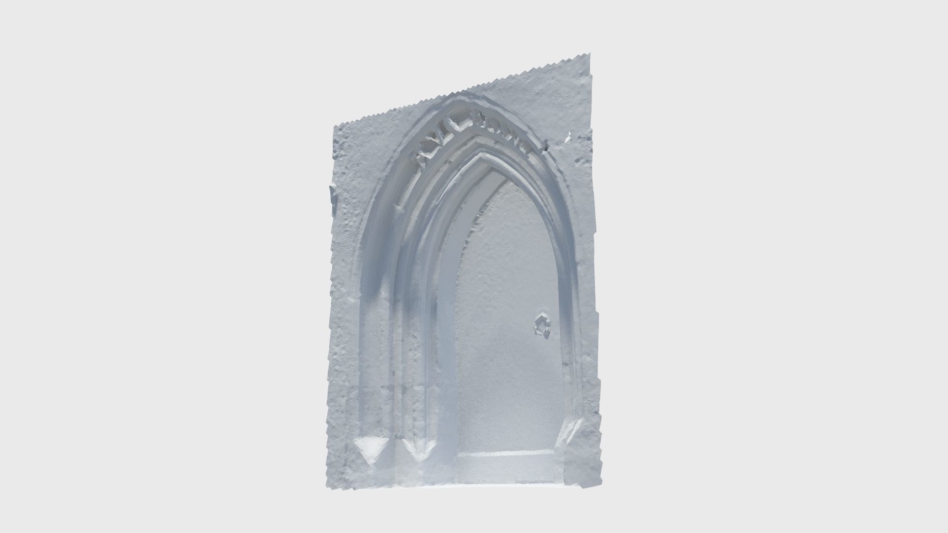 Medieval gothic chapel door portal Low-poly 3D model_34