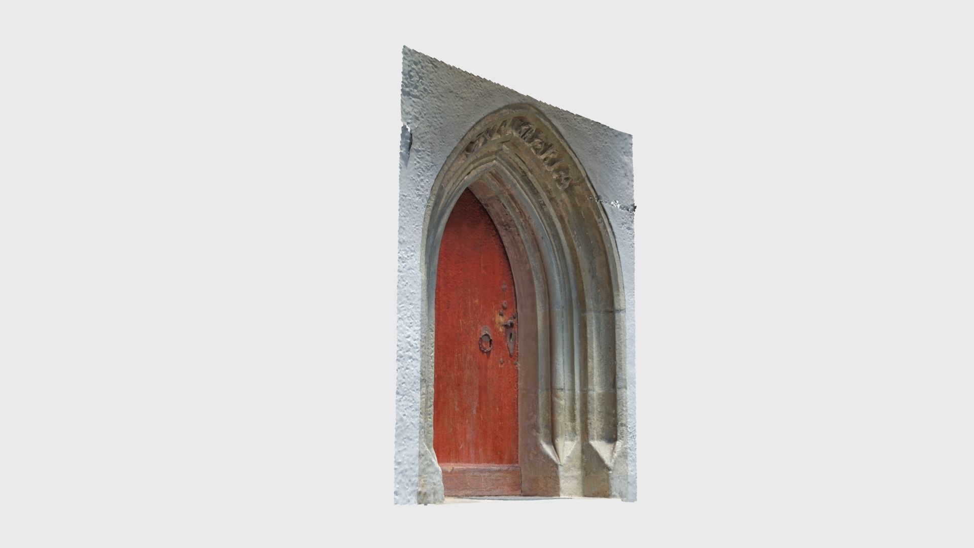 Medieval gothic chapel door portal Low-poly 3D model_6