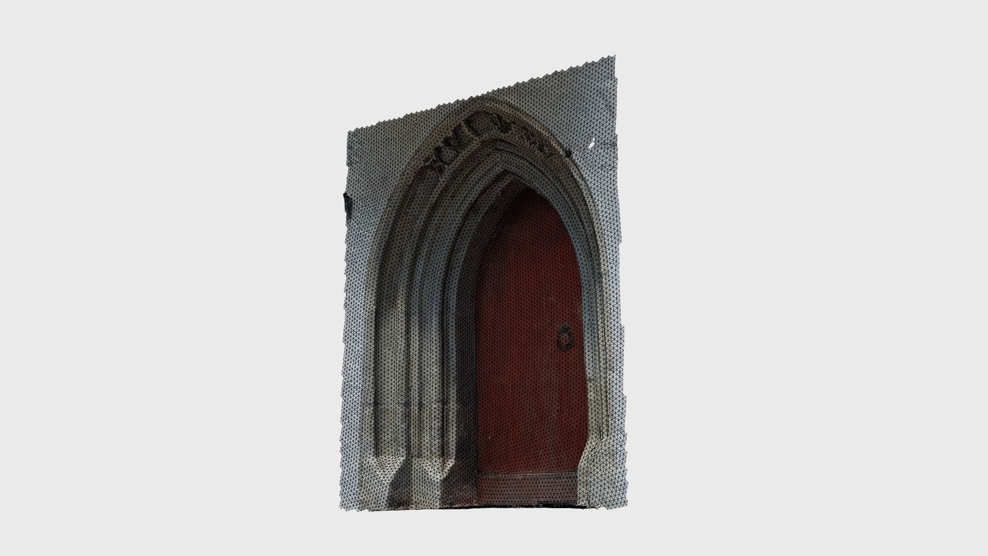 Medieval gothic chapel door portal Low-poly 3D model_28