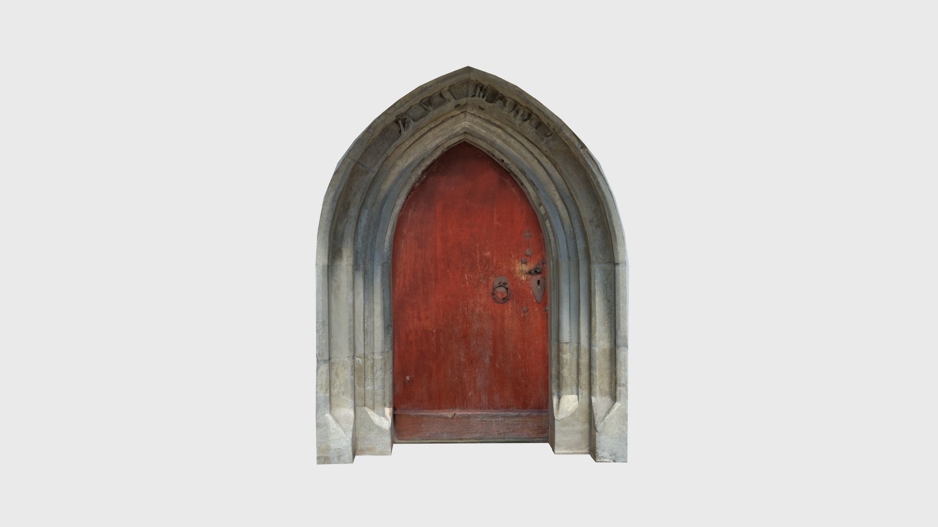 Medieval gothic chapel door portal Low-poly 3D model_42