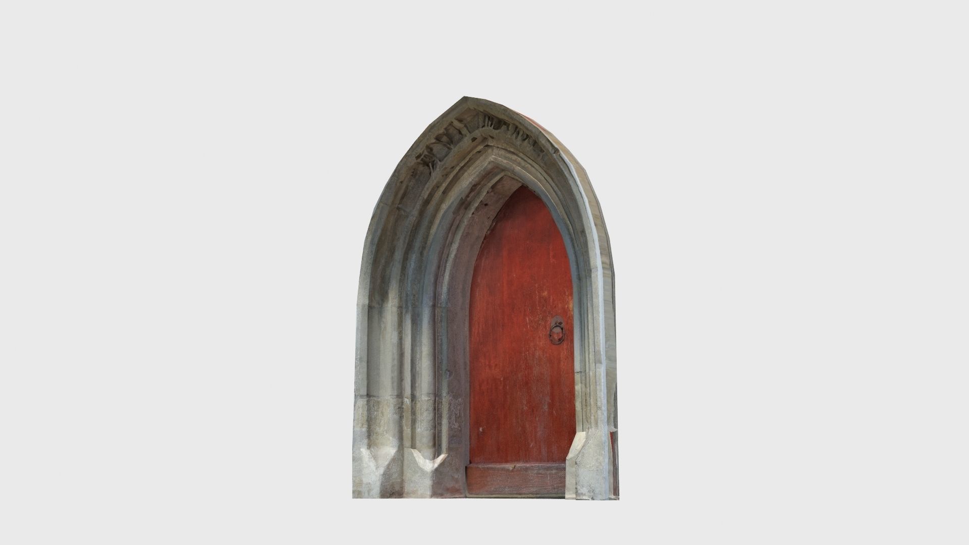 Medieval gothic chapel door portal Low-poly 3D model_40