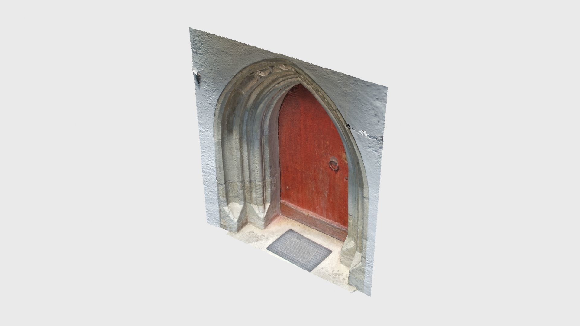 Medieval gothic chapel door portal Low-poly 3D model_4