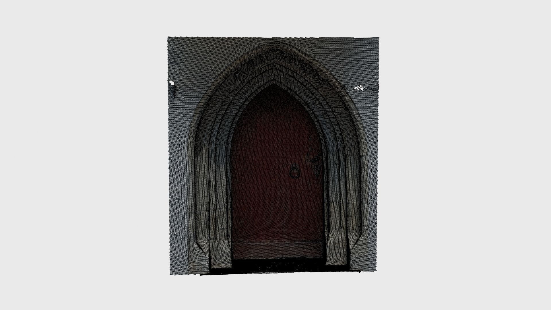 Medieval gothic chapel door portal Low-poly 3D model_18