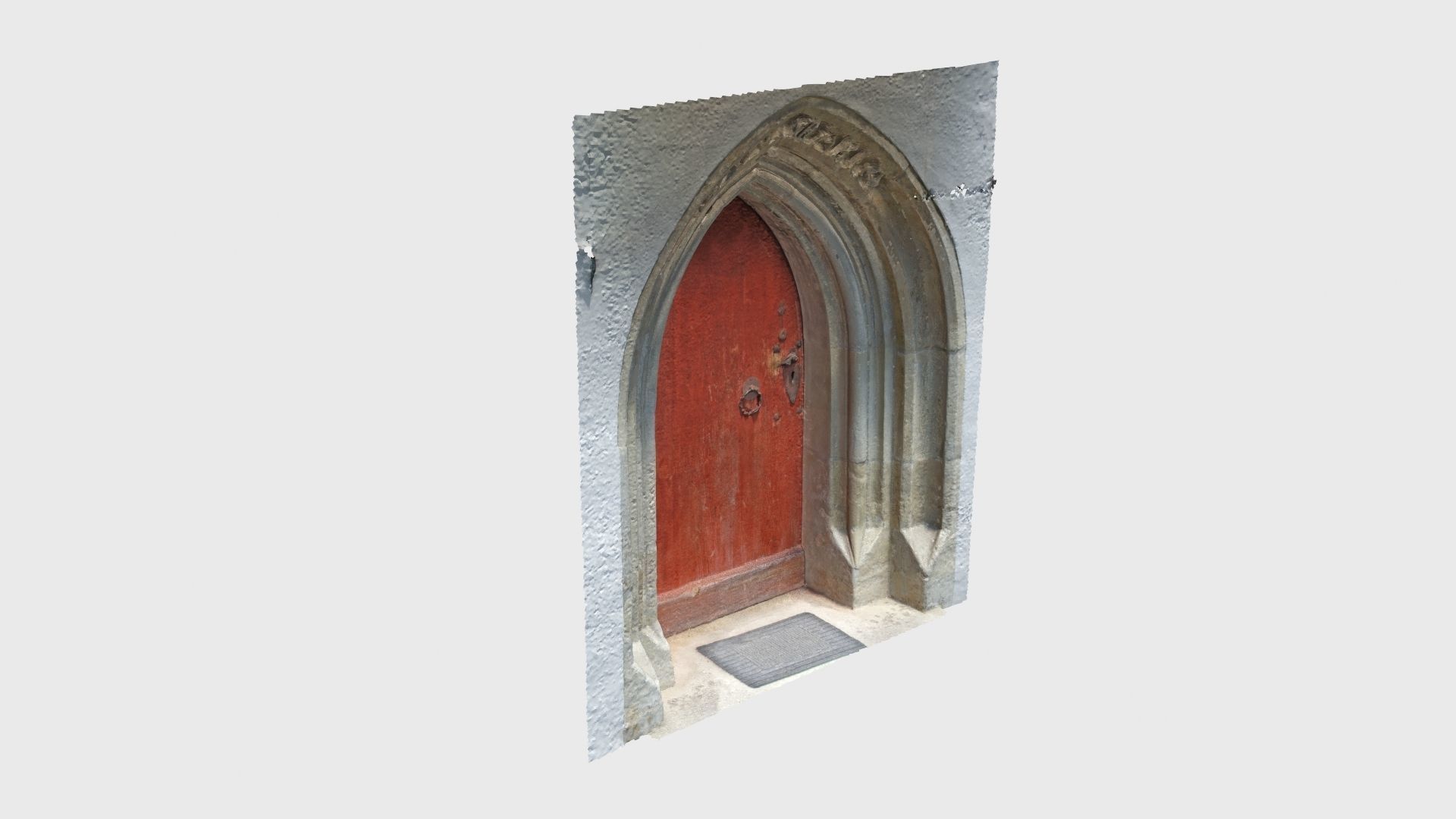 Medieval gothic chapel door portal Low-poly 3D model_3