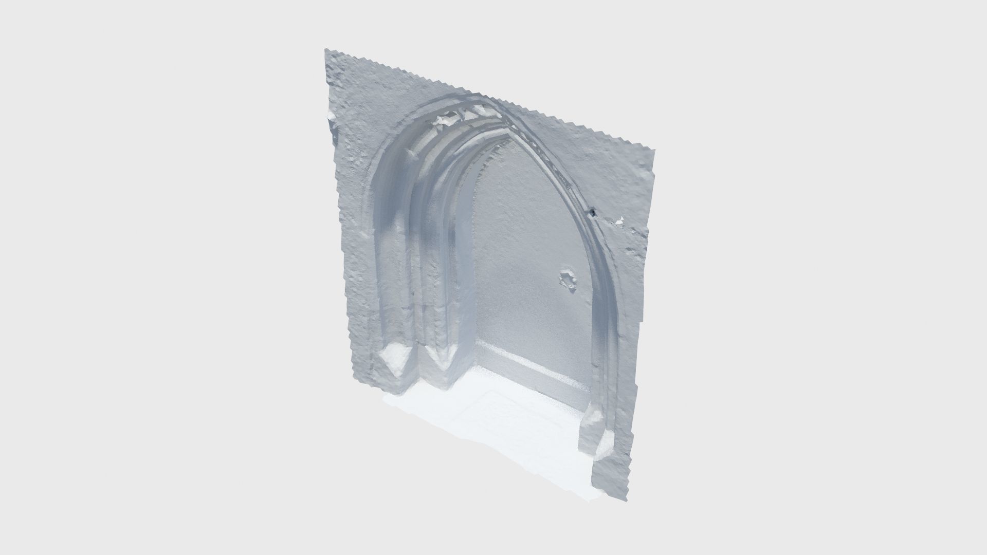Medieval gothic chapel door portal Low-poly 3D model_33
