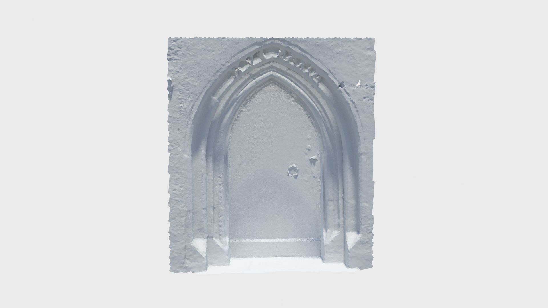 Medieval gothic chapel door portal Low-poly 3D model_36
