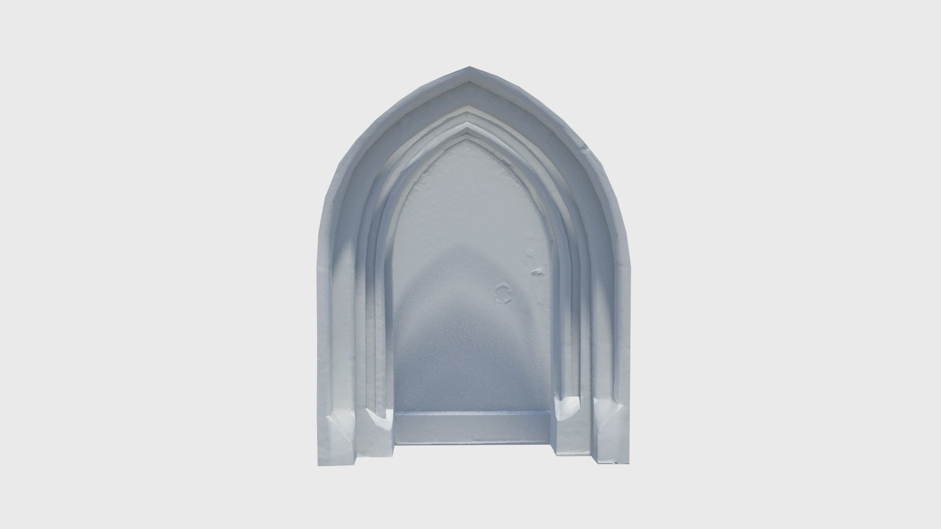 Medieval gothic chapel door portal Low-poly 3D model_54