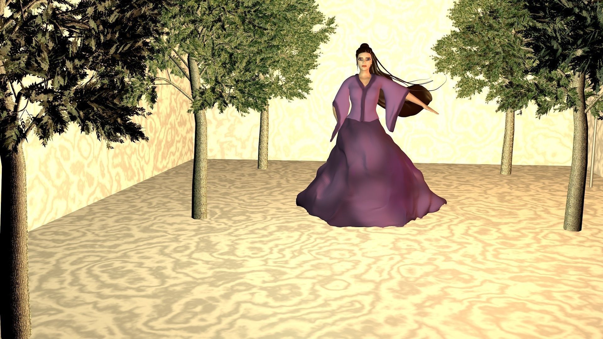 samurai girl 3D model_2