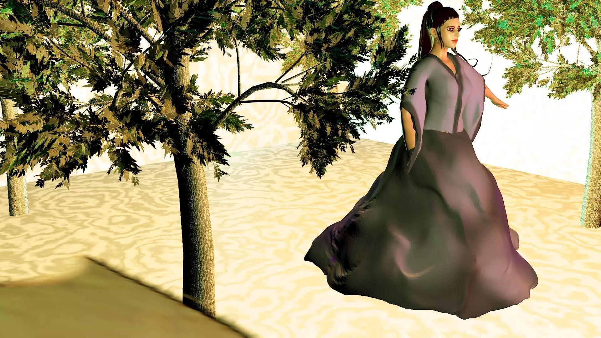 samurai girl 3D model_0