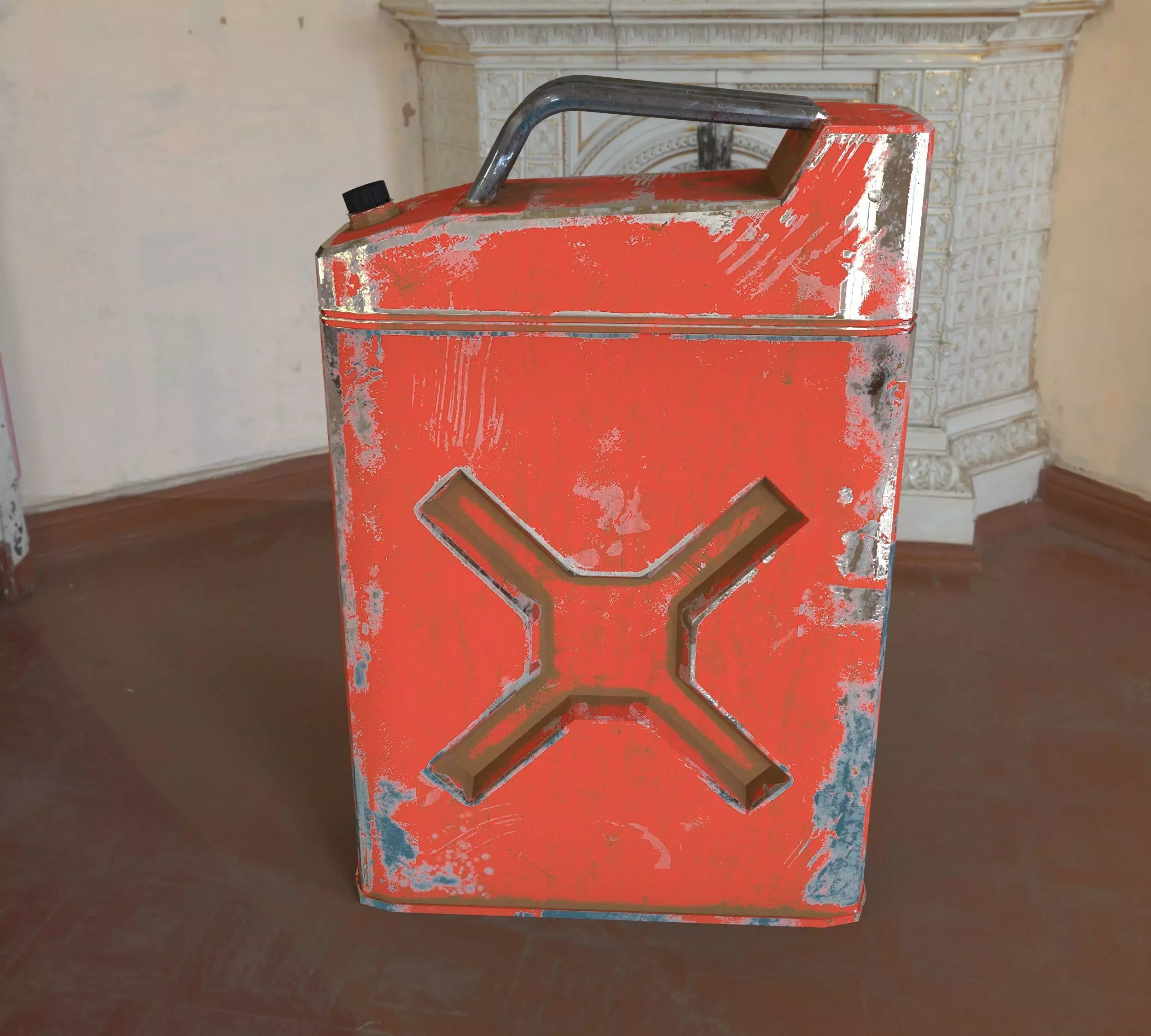 Rusty Fuel Tank Low-poly 3D model_0