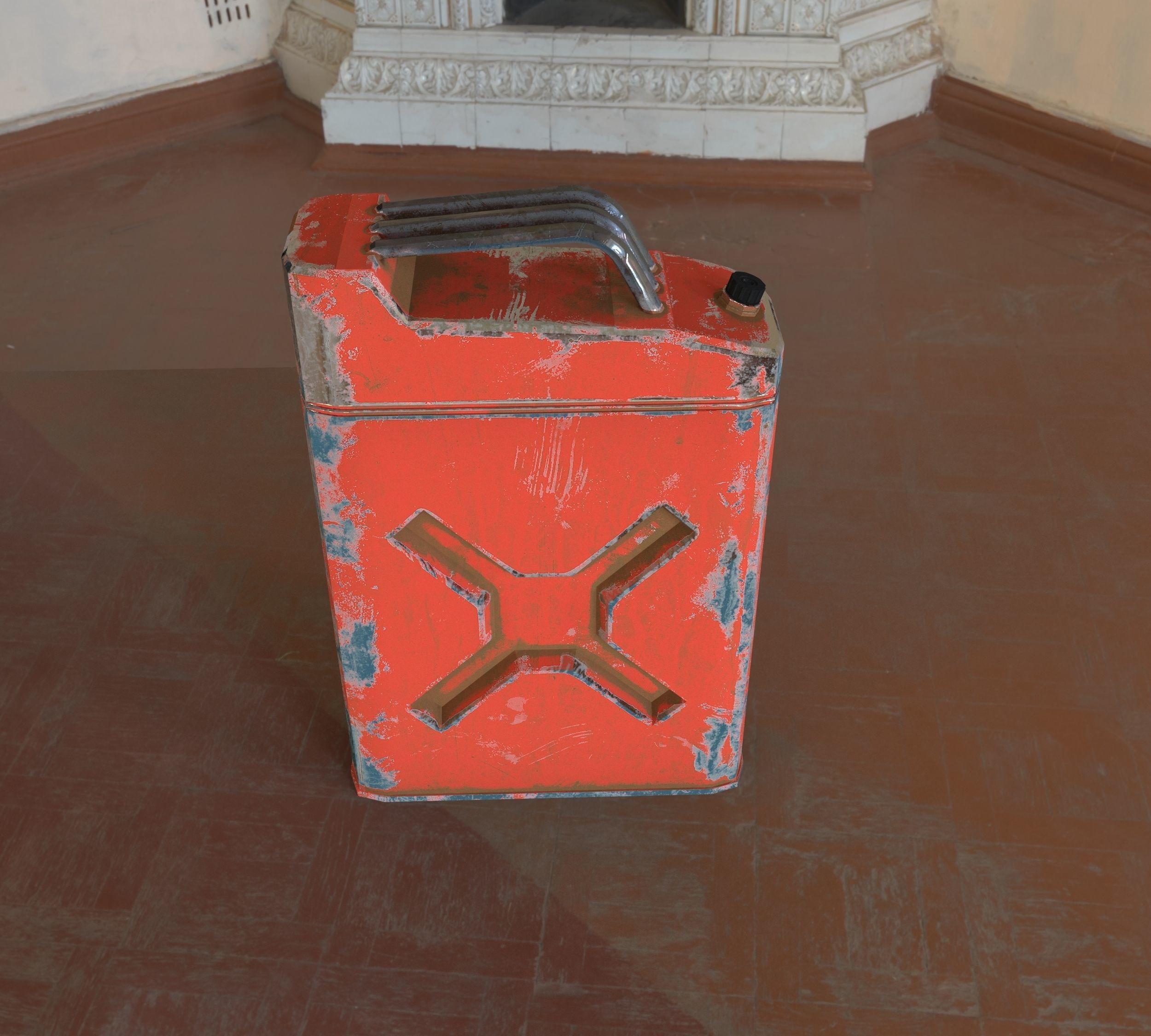 Rusty Fuel Tank Low-poly 3D model_2