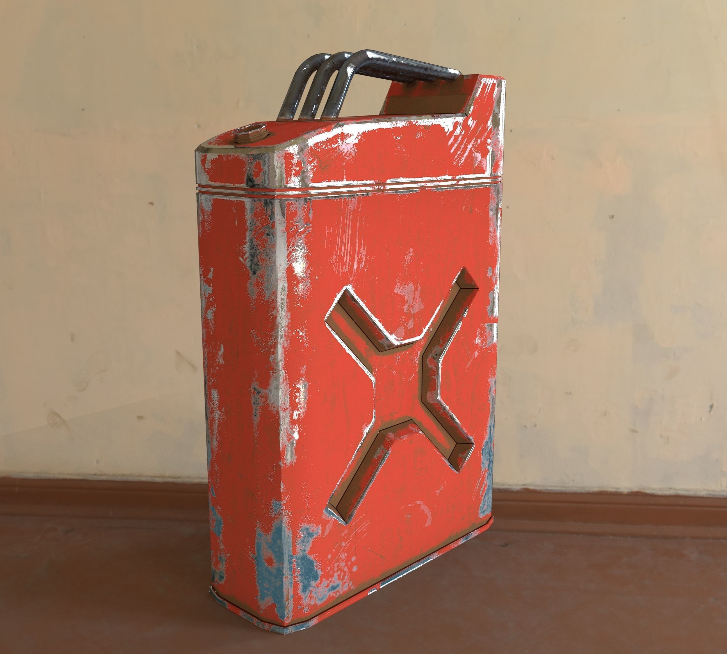 Rusty Fuel Tank Low-poly 3D model_4