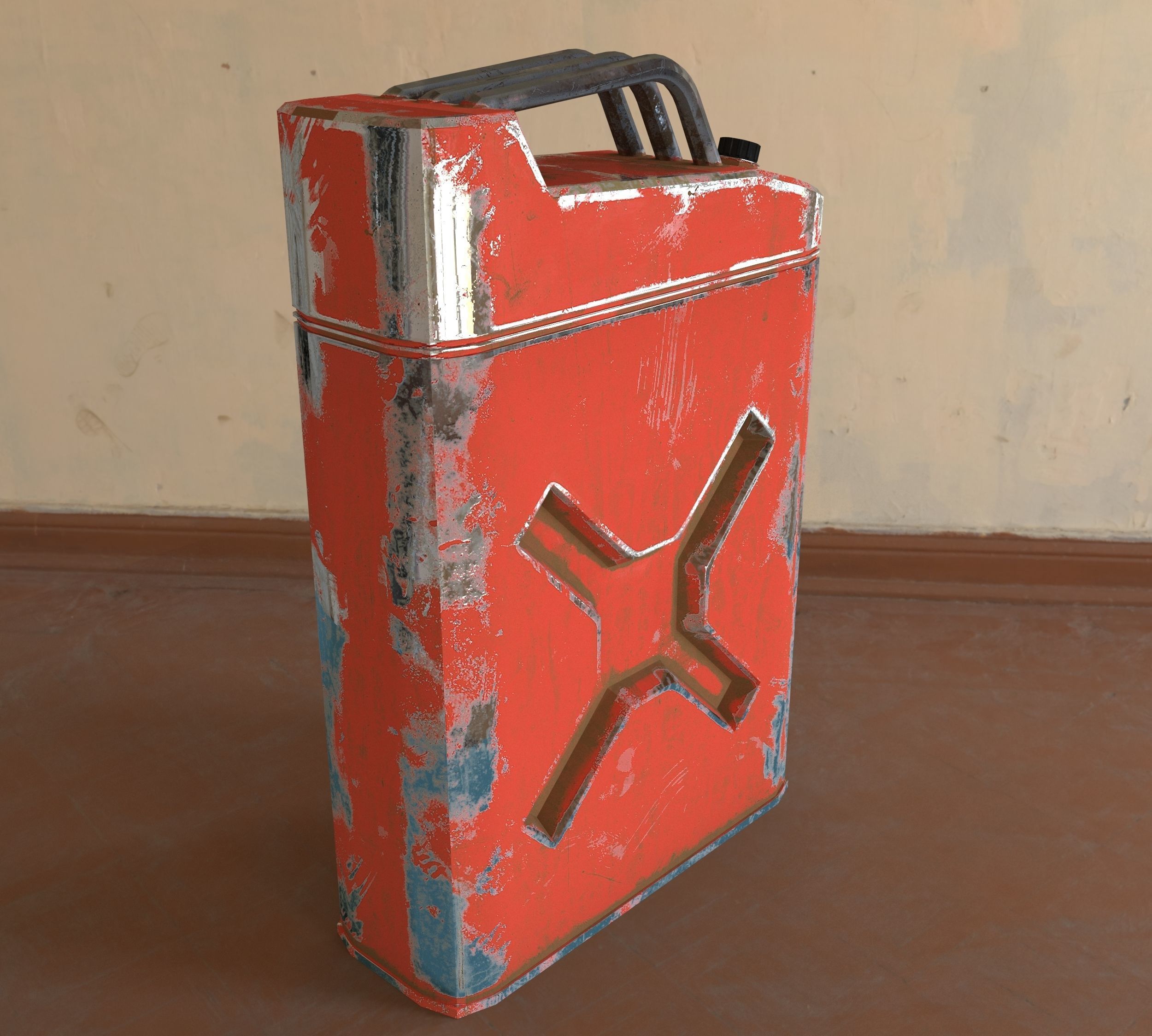 Rusty Fuel Tank Low-poly 3D model_1