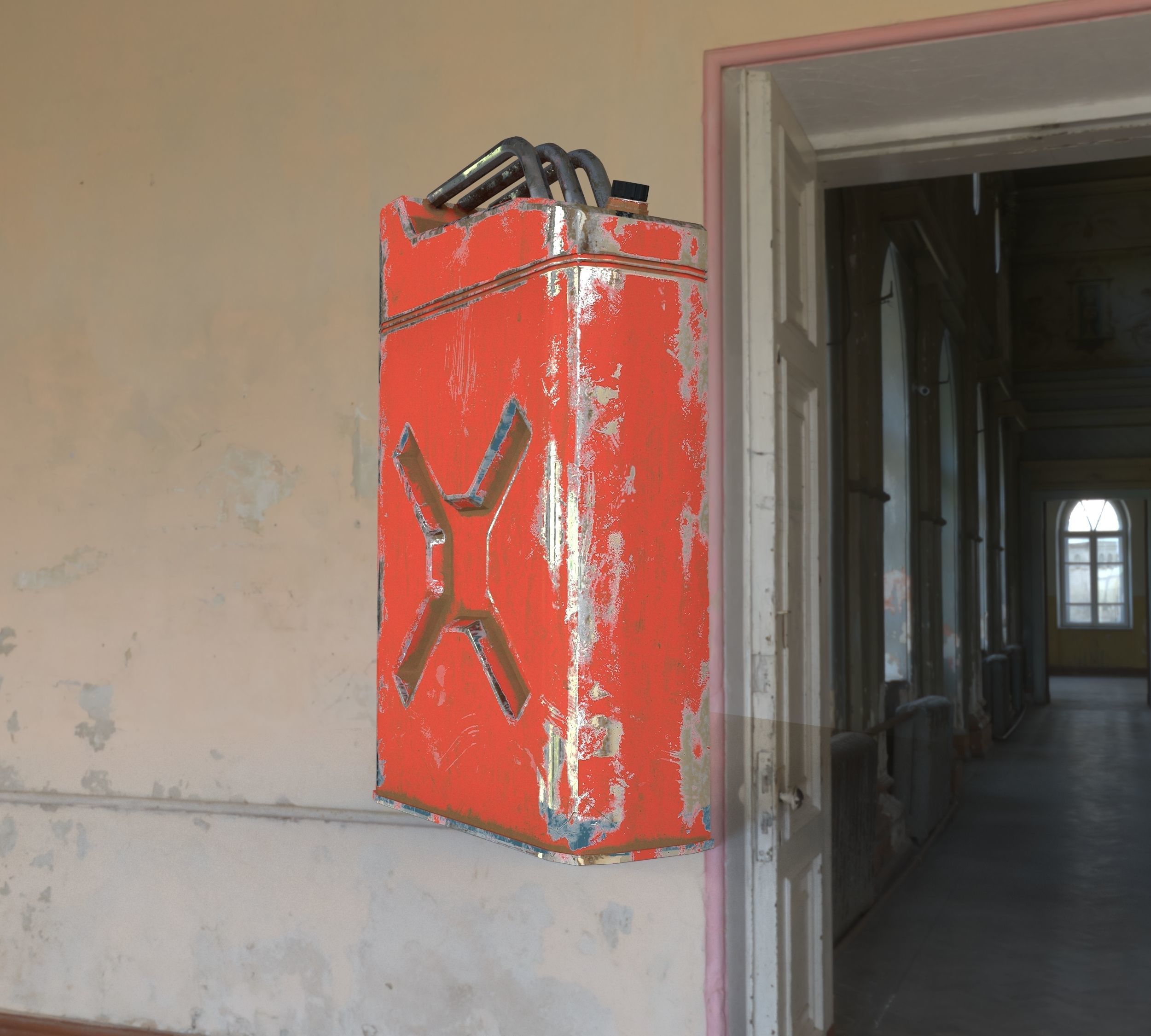 Rusty Fuel Tank Low-poly 3D model_3