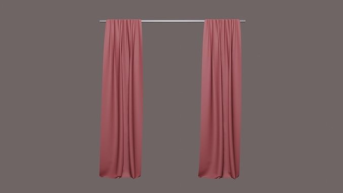 Curtains Red 3D model