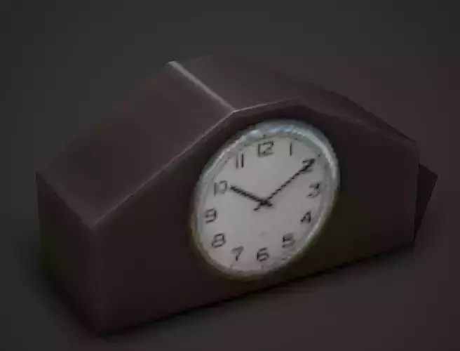Vintage Table Clock Low Poly Mobile Ready Low-poly 3D model