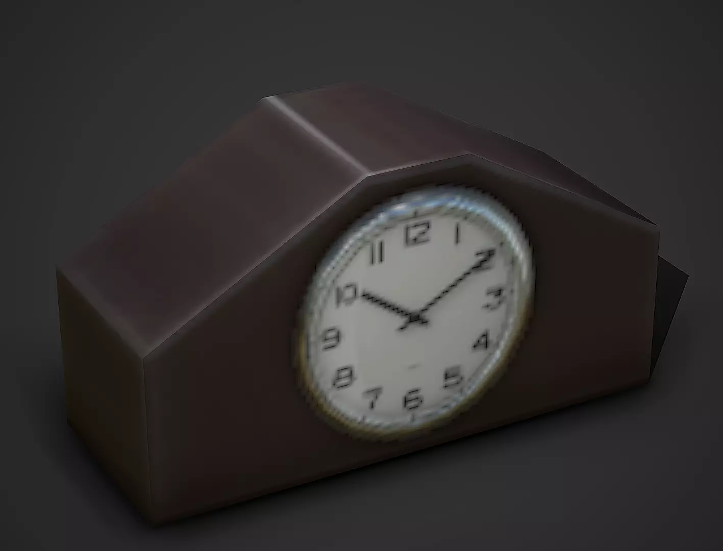 Vintage Table Clock Low Poly Mobile Ready Low-poly 3D model_0