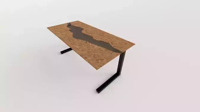 table desk with river in middle Free 3D model