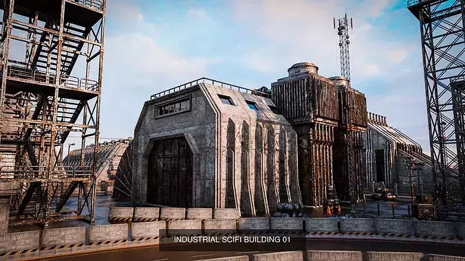 INDUSTRIAL SCIFI BUILDING PACK - 9 BUILDING 2