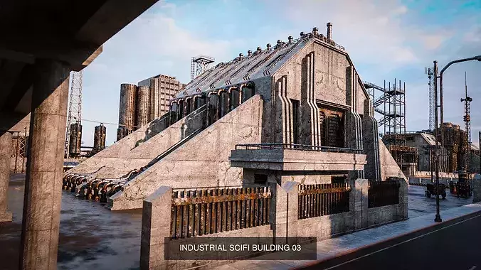INDUSTRIAL SCIFI BUILDING PACK - 9 BUILDING 4