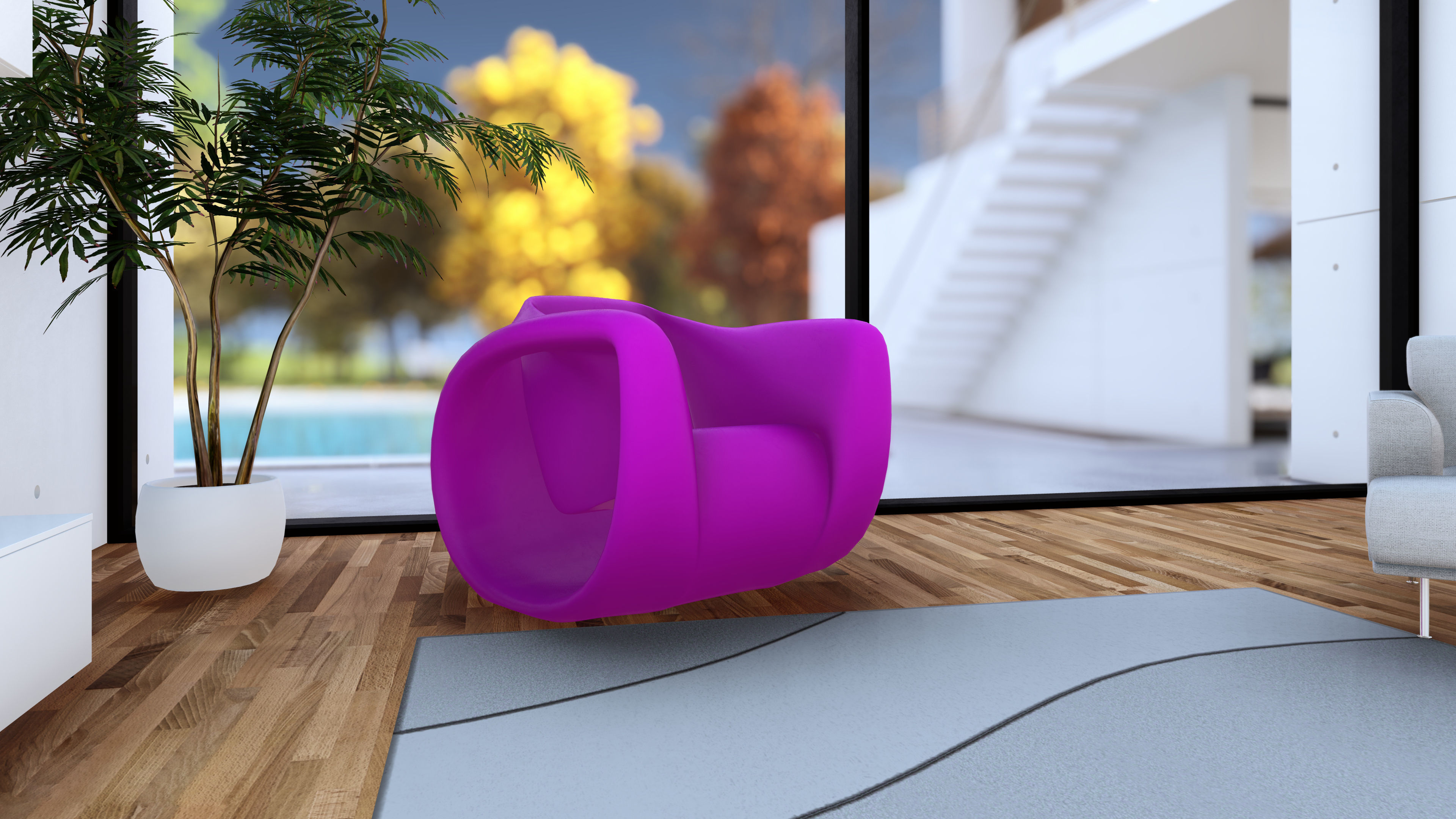 Modern Rocking Chair 3D model_1