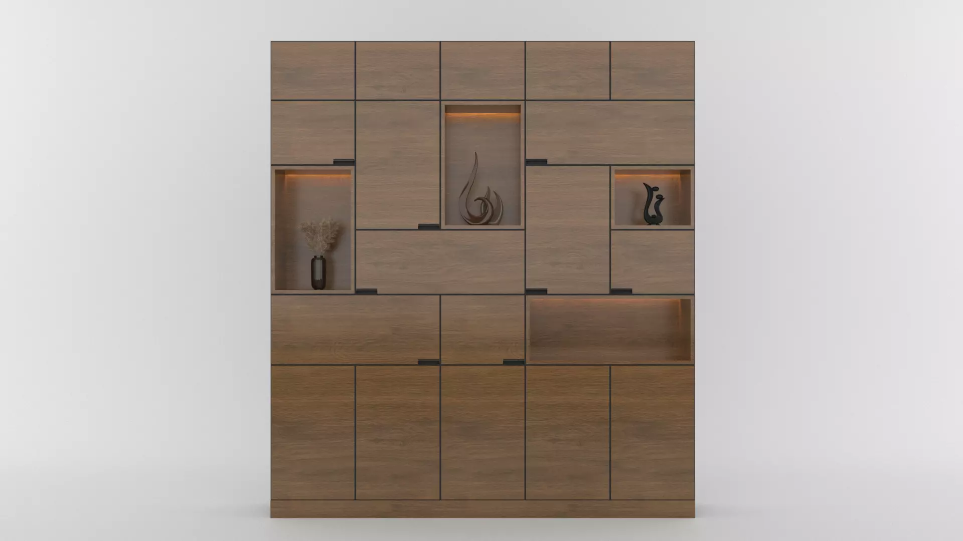 Wooden Cabinet Furniture Low-poly 3D model