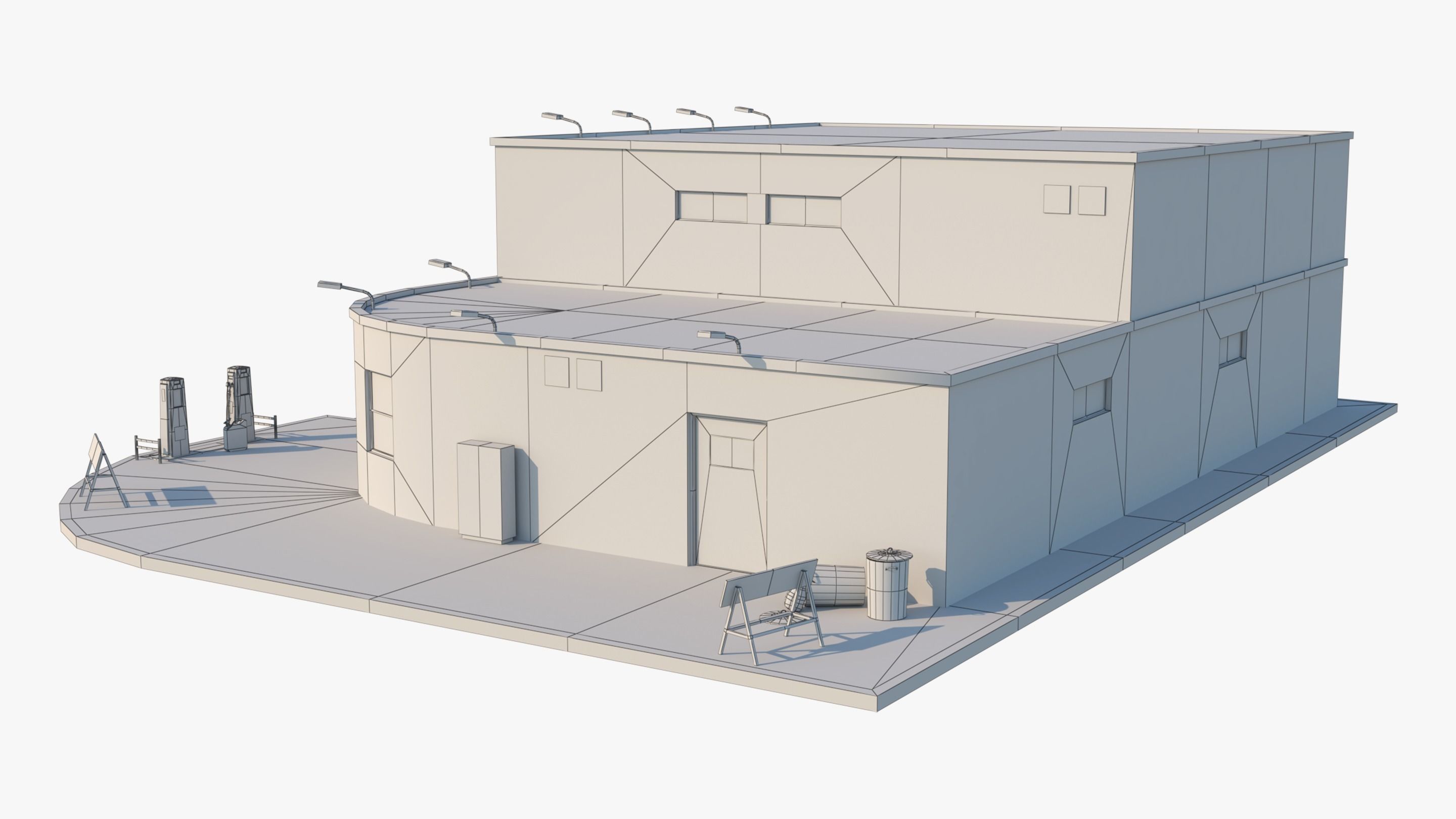 Car Repair Workshop Low-poly 3D model_8