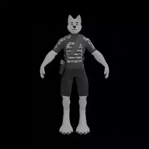 FURRY WOLF SOLDIER 3D model