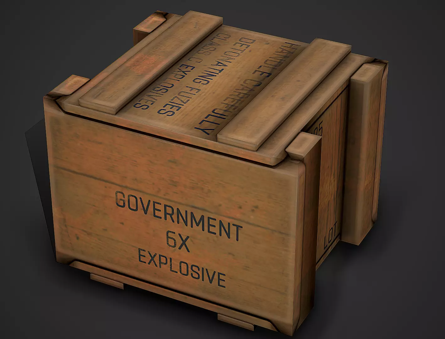Ammo Crate 02 Low Poly Mobile Ready Low-poly 3D model_0