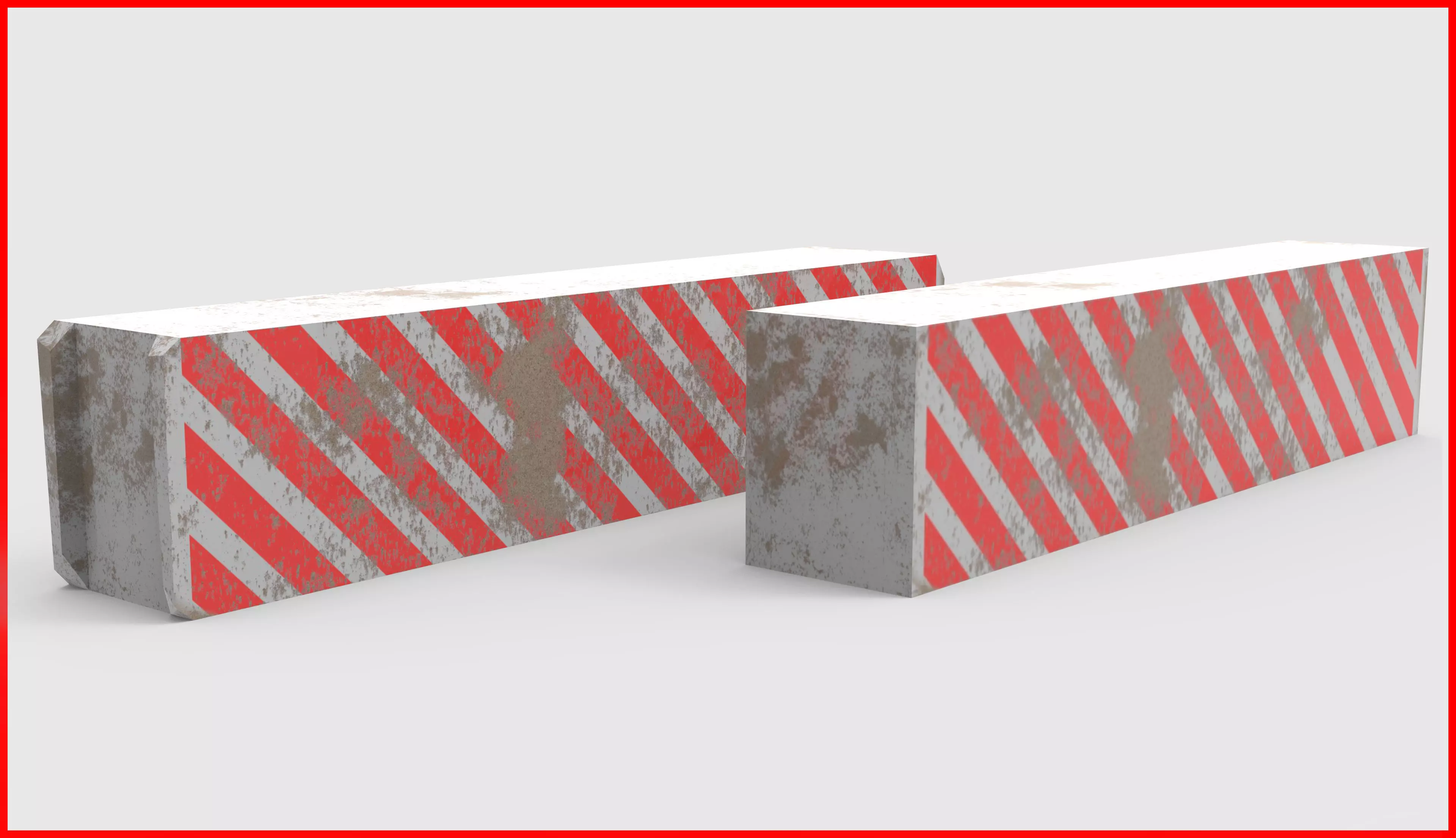 Concrete Barricade Low-poly 3D model