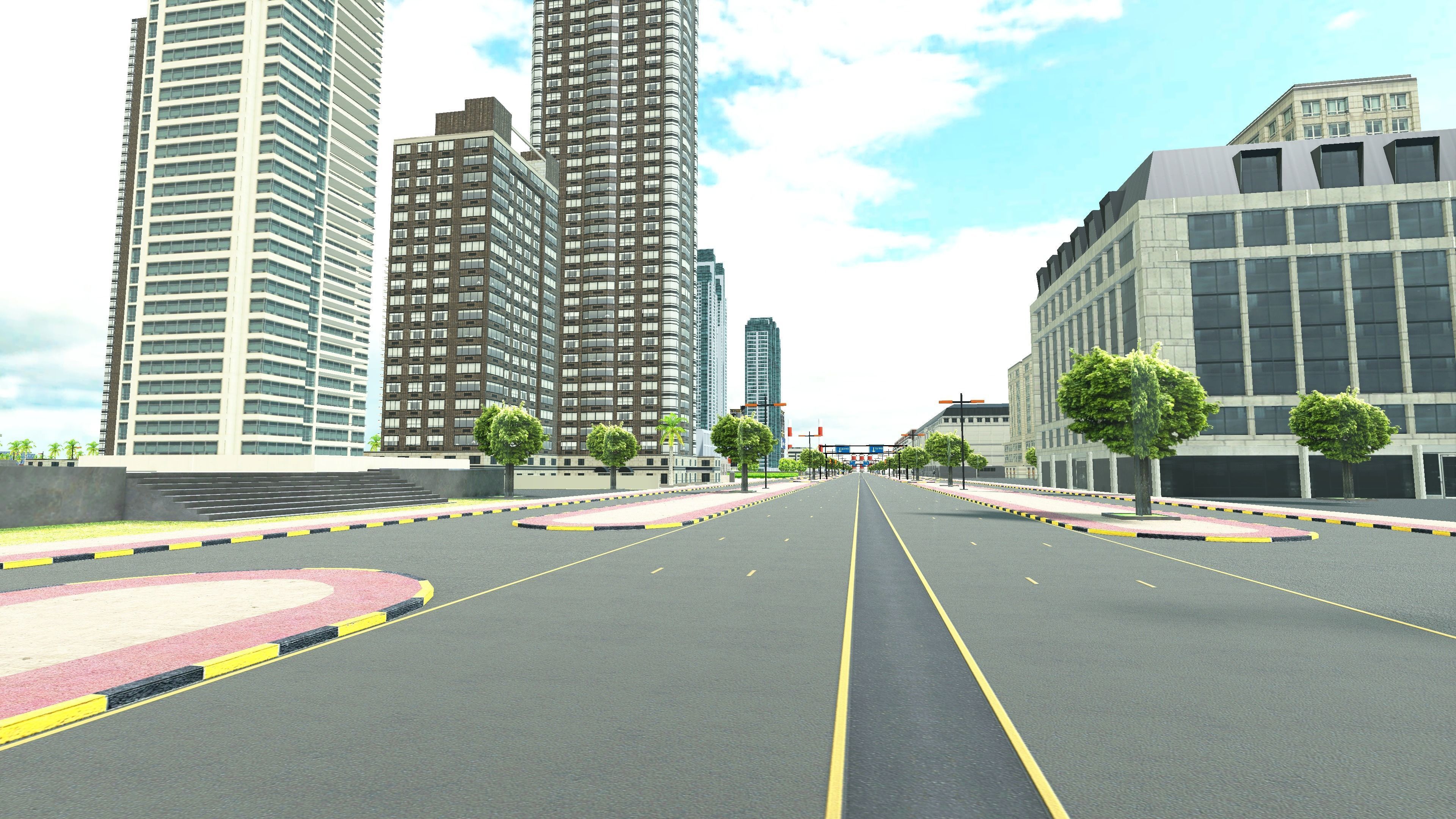 Open world City 3D model LOW POLY Game VR AR Low-poly 3D model_1