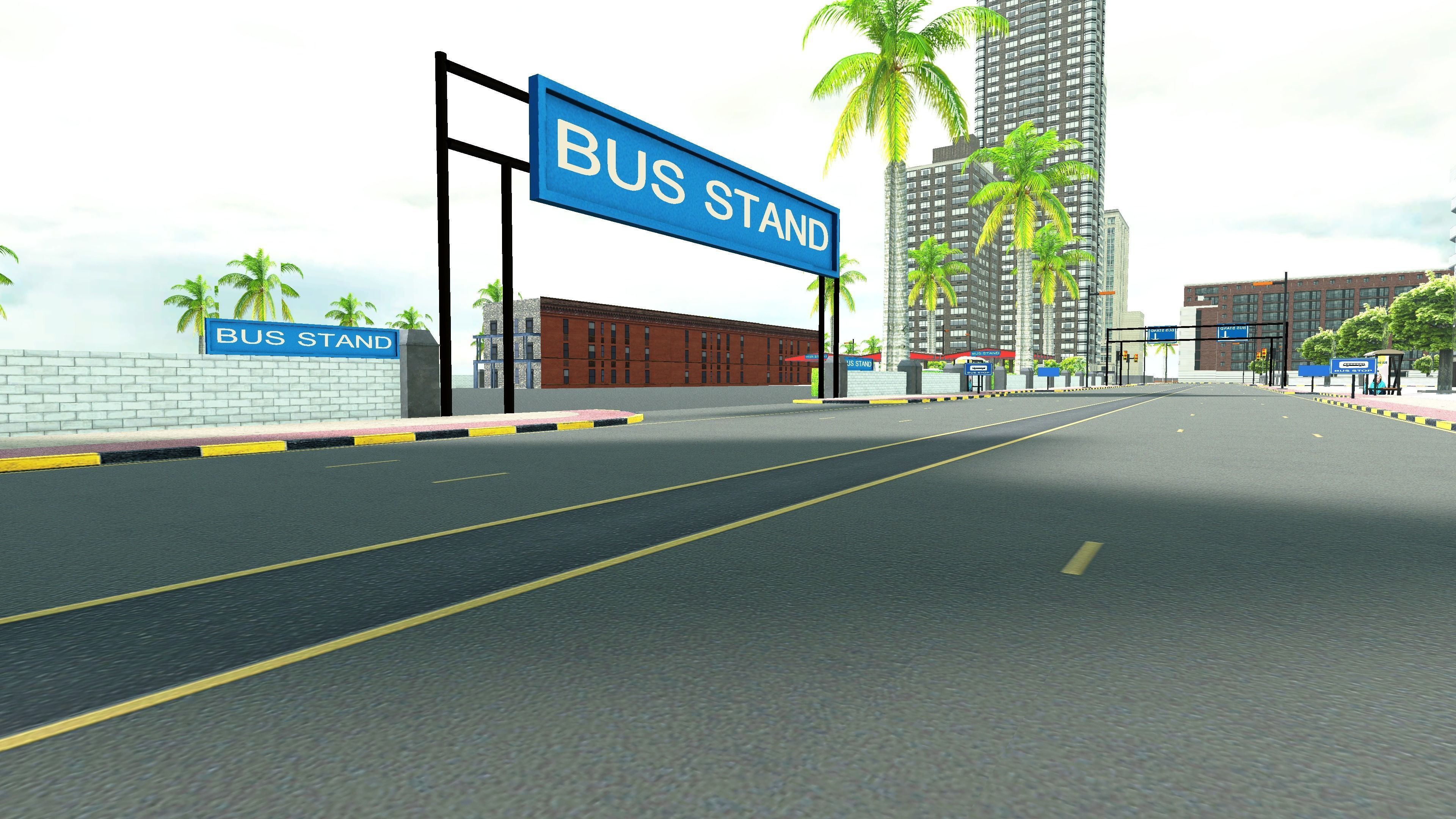 Open world City 3D model LOW POLY Game VR AR Low-poly 3D model_6