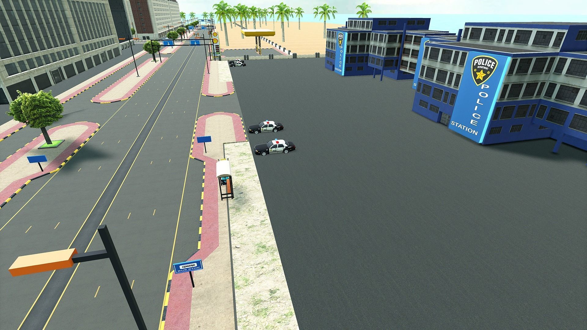 Open world City 3D model LOW POLY Game VR AR Low-poly 3D model_4