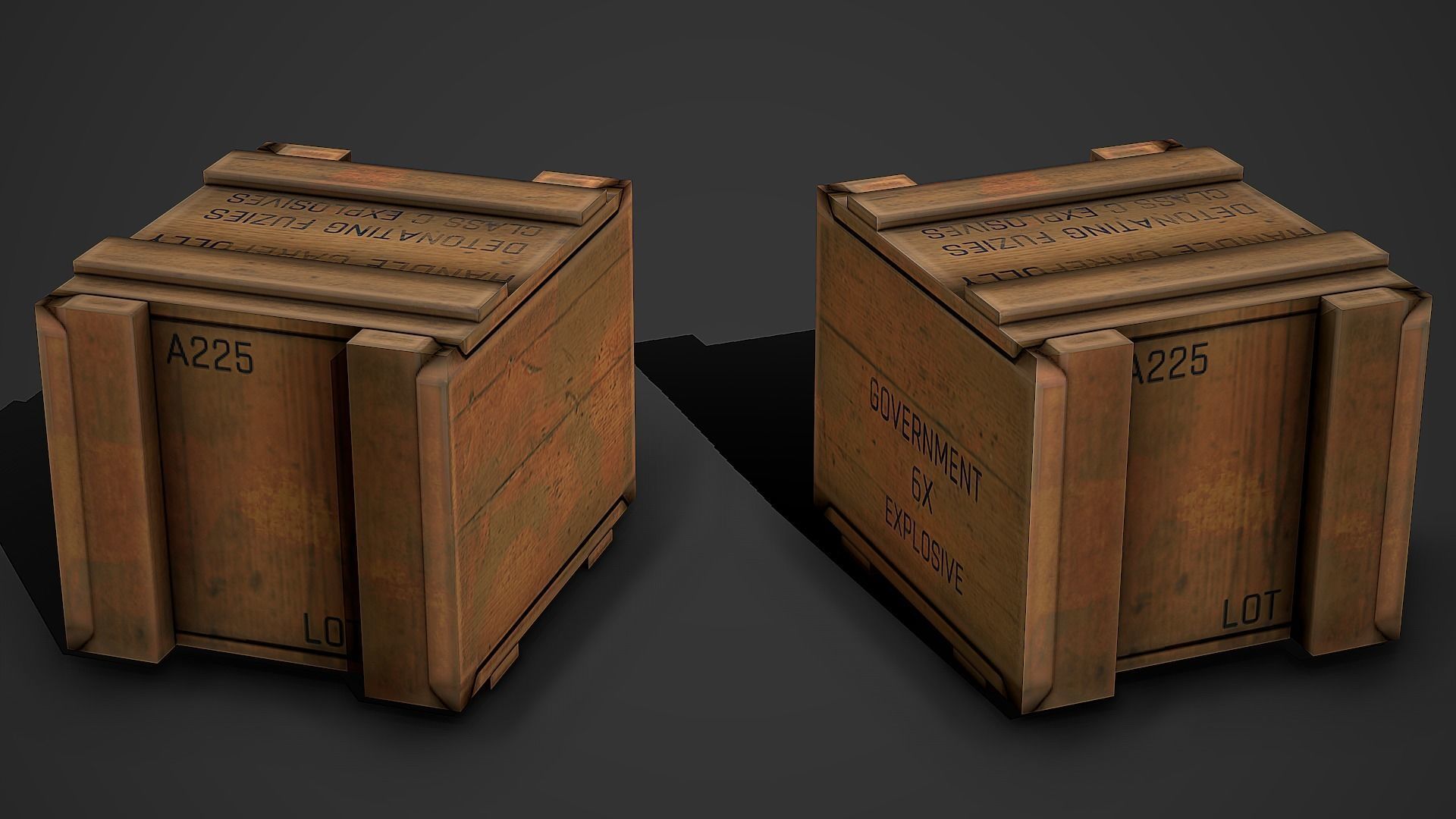 Ammo Crates Pack Low Poly Mobile Ready 3D Model Collection_6