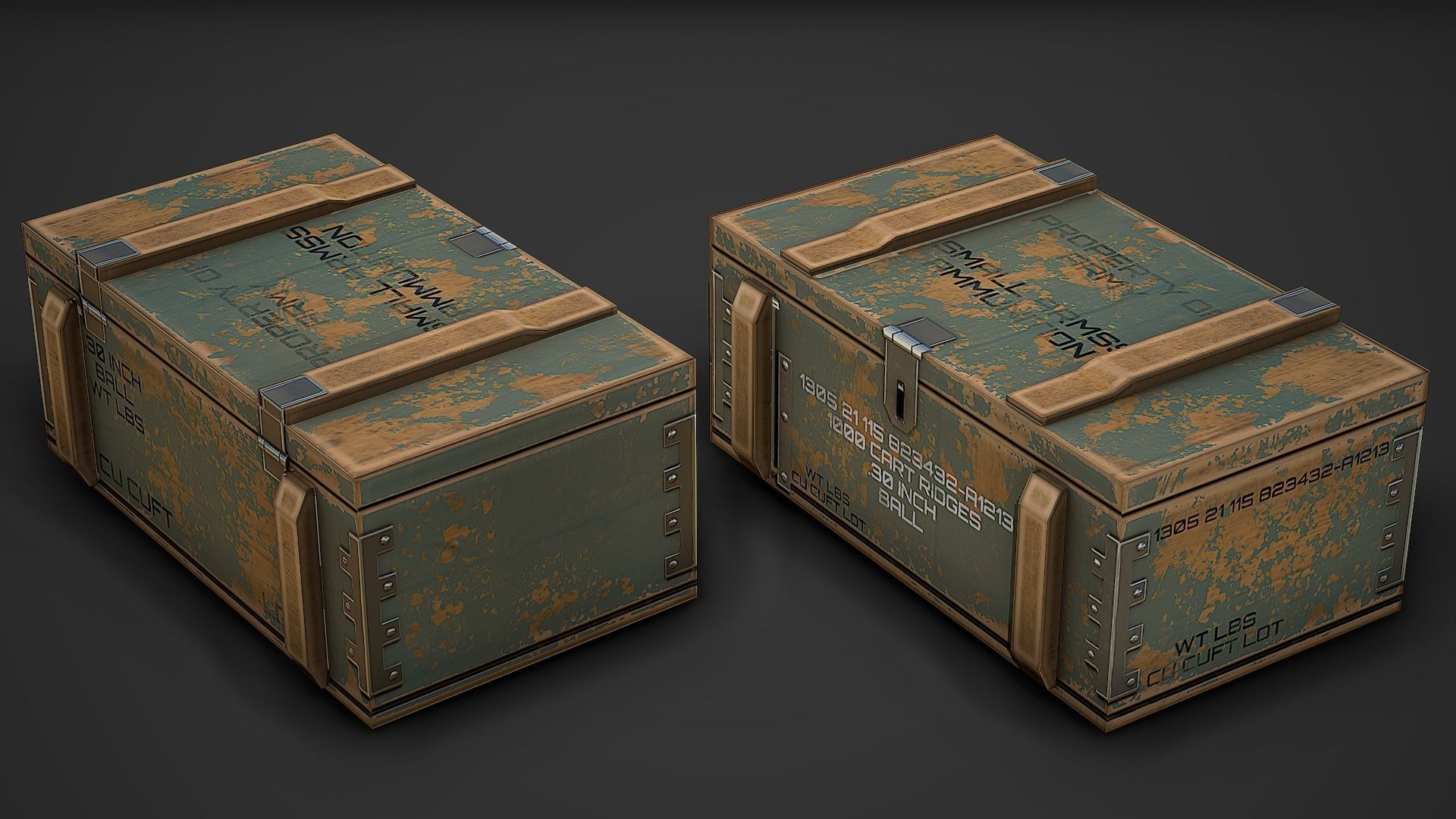 Ammo Crates Pack Low Poly Mobile Ready 3D Model Collection_8