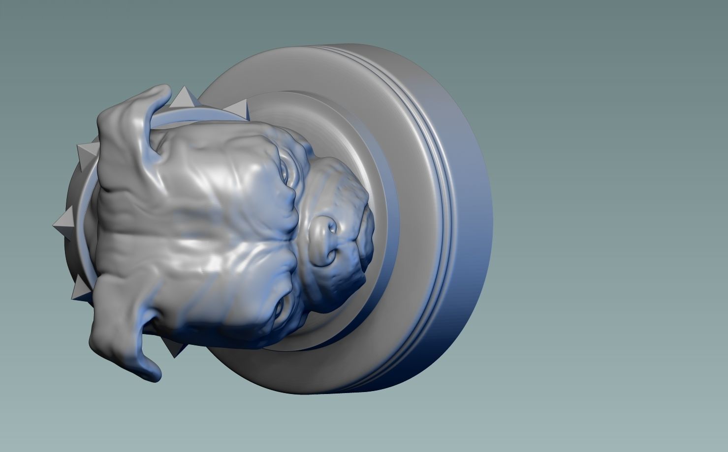 English Bulldog Head 3D print model_17