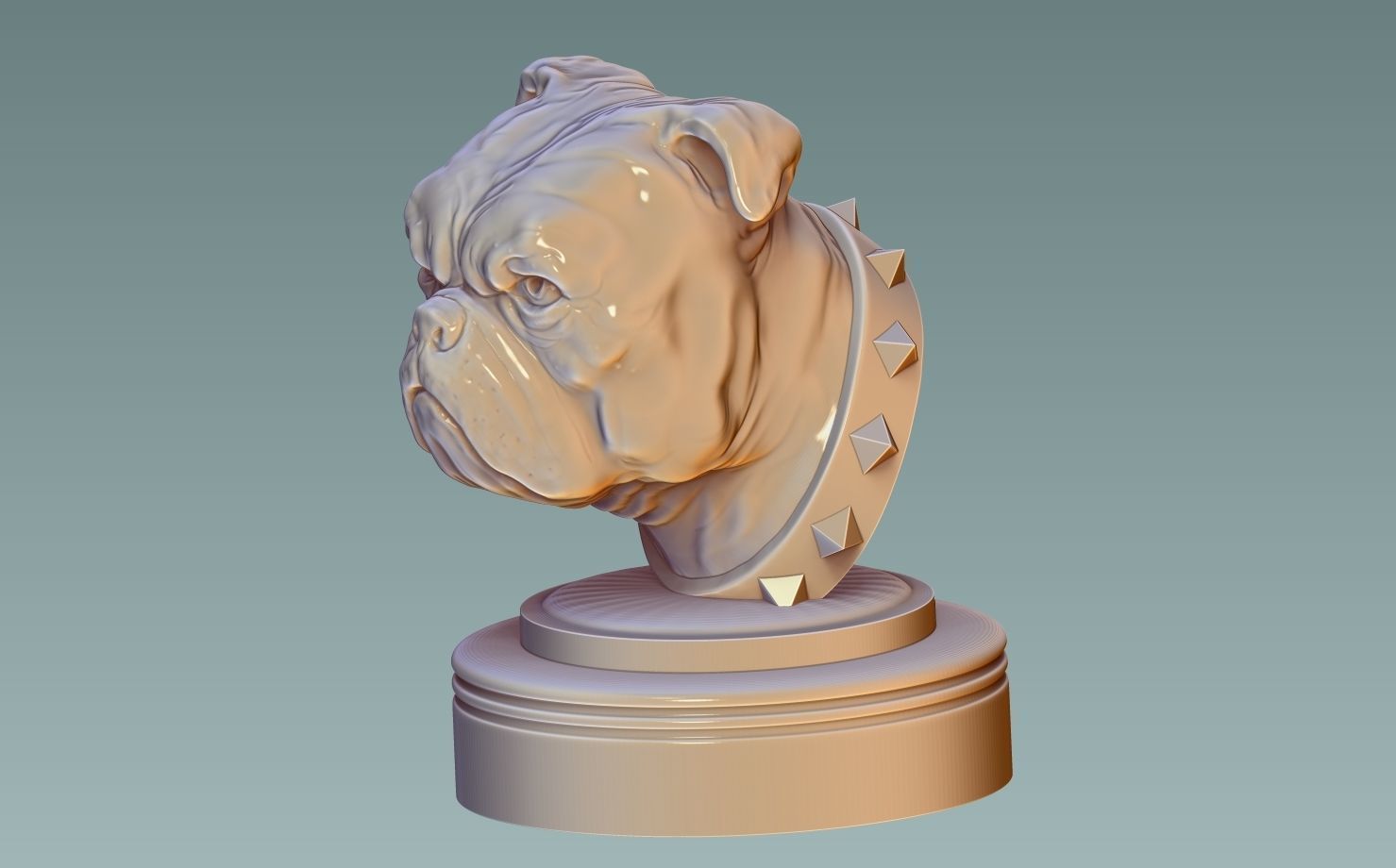 English Bulldog Head 3D print model_6